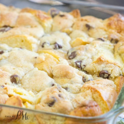 Chocolate Chip Cookie Dough Bread Pudding