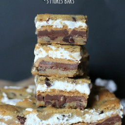 Chocolate Chip Cookie Peanut Butter S’mores Bars