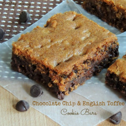 Chocolate Chip & English Toffee Cookie Bars