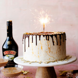 Chocolate Chip Layer Cake with Ganache and Baileys Buttercream