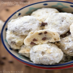 Chocolate Chip Vanilla Snowball Cookies