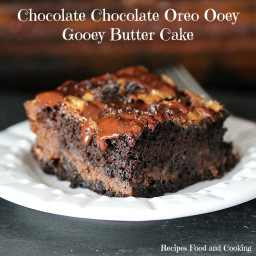 Chocolate Chocolate Oreo Ooey Gooey Butter Cake