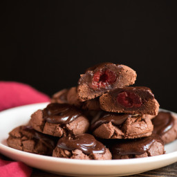 Chocolate-coated cherry cookies recipe