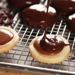 Chocolate-Covered Caramel-Filled Shortbread Cookies (a.k.a. Homemade Twix) 