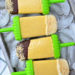 Chocolate Covered Pumpkin Pie Popsicles