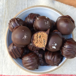 Chocolate Covered Raw Chocolate Chip Cookie Dough Bites (refined sugar-free