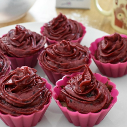 Chocolate Cupcakes with Blackberry Buttercream
