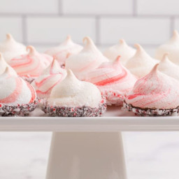 Chocolate-Dipped Peppermint Meringues