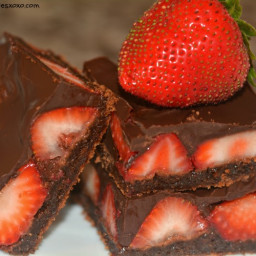 Chocolate Dipped Strawberry Brownies
