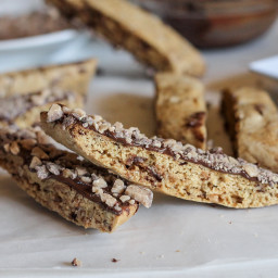 Chocolate Dipped Toffee Biscotti
