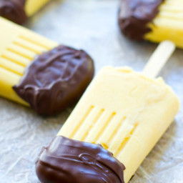 Chocolate-Dipped Vanilla Pudding Popsicles