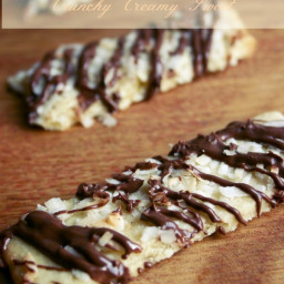 Chocolate Drizzled Coconut Shortbread Cookie Sticks