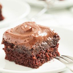 Chocolate Dump-it Cake with Chocolate Cream Cheese Frosting