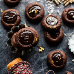 Chocolate Espresso Thumbprint Cookies.