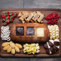 Chocolate Fondue Bread Boat Recipe by Tasty