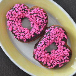 Chocolate-Frosted Heart-Shaped Doughnuts Recipe