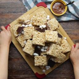 Chocolate Hazelnut S'mores-Stuffed Crispy Rice Treats Recipe by Tasty