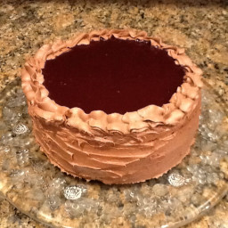 Chocolate Layer Cake with Raspberry Cream Filling