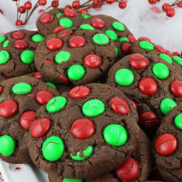 Chocolate M and M Christmas Cookies