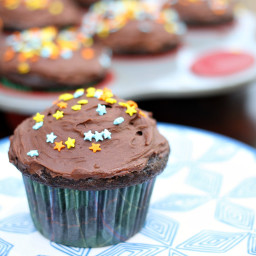 Chocolate Milk Cupcakes with Chocolate Milk Buttercream Frosting