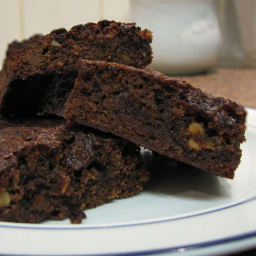 Chocolate mocha brownies with walnuts