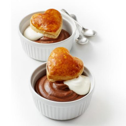 Chocolate Mousse with Puff Pastry Hearts