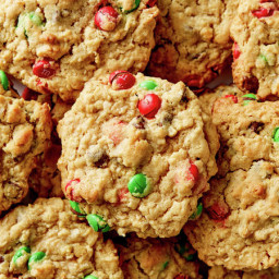 Chocolate-Peanut Butter-Oat Christmas Cookies