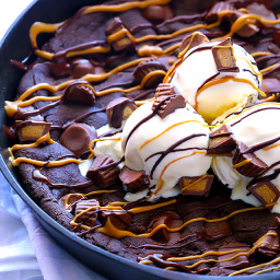 Chocolate Peanut Butter Skillet Cookie