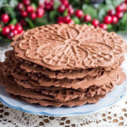 Chocolate Peppermint Pizzelles with Quinoa