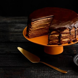 Chocolate-Pumpkin Crepe Cake