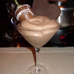 Chocolate Raspberry Moose with Chocolate Heart Garnish