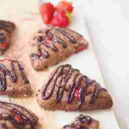 Chocolate Scones with strawberries