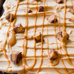 Chocolate Sheet Cake with Peanut Butter Frosting