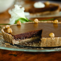 Chocolate Tart with Hazelnut Shortbread Crust