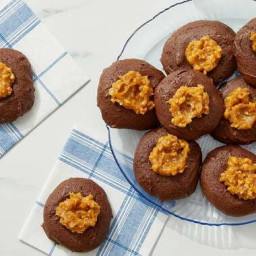 Chocolate Thumbprint Cookies with Peanut Butter & Honey