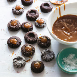 Chocolate Thumbprints with Caramel and Sea Salt