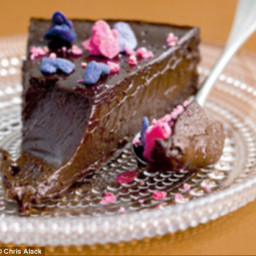 Chocolate Violet and Rose mousse cake