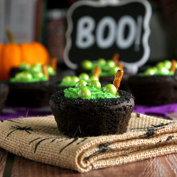 Chocolate Witch's Brew Cauldron Cookie Cups