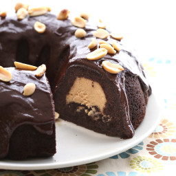 Chocolate Peanut Buckeye Bundt Cake