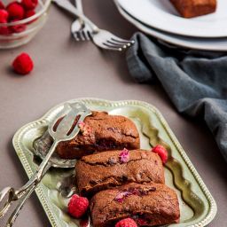 Chocolate Raspberry Friands with Rosewater