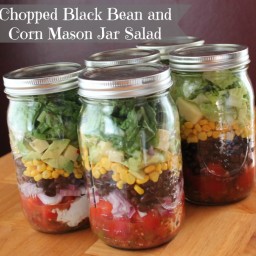 Chopped Black Bean and Corn Mason Jar Salad
