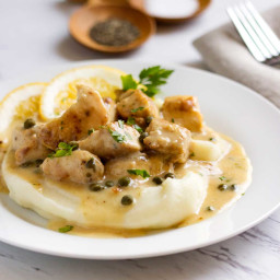 Chopped Chicken Picatta and Mashed Potatoes