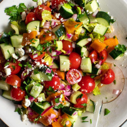 Chopped Cucumber and Tomato Salad