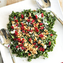 Chopped Kale Salad with Cranberries, Feta, and Walnuts