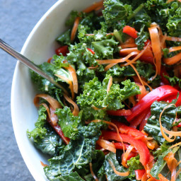 Chopped Kale Salad with Thai Sesame Dressing (Soy-free)