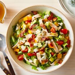 Chopped Salad With Chicken, Peach and Crumbled Feta