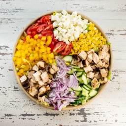 Chopped Salad with Chicken, Tomatoes and Lemon Thyme Dressing