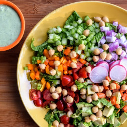 Chopped Salad with Chickpeas and Avocado Ranch