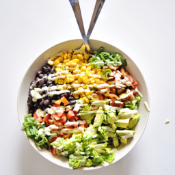Chopped Southwestern Salad with Black Beans and Avocado Dressing