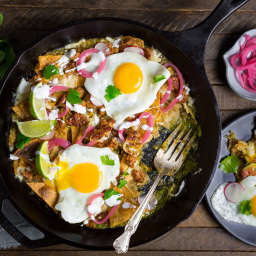 Chorizo and Egg Chilaquiles with Salsa Verde
